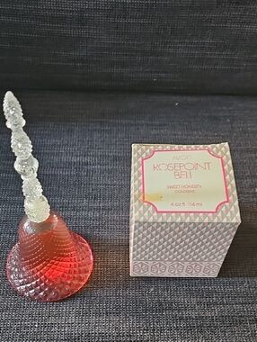 Avon Rosepoint Bell Glass Perfume Bottle in Red and Pink Gradient